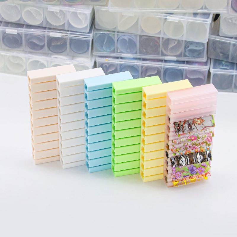Nail Foil Transfer - 1 Set 10 Grids Macaron Colored