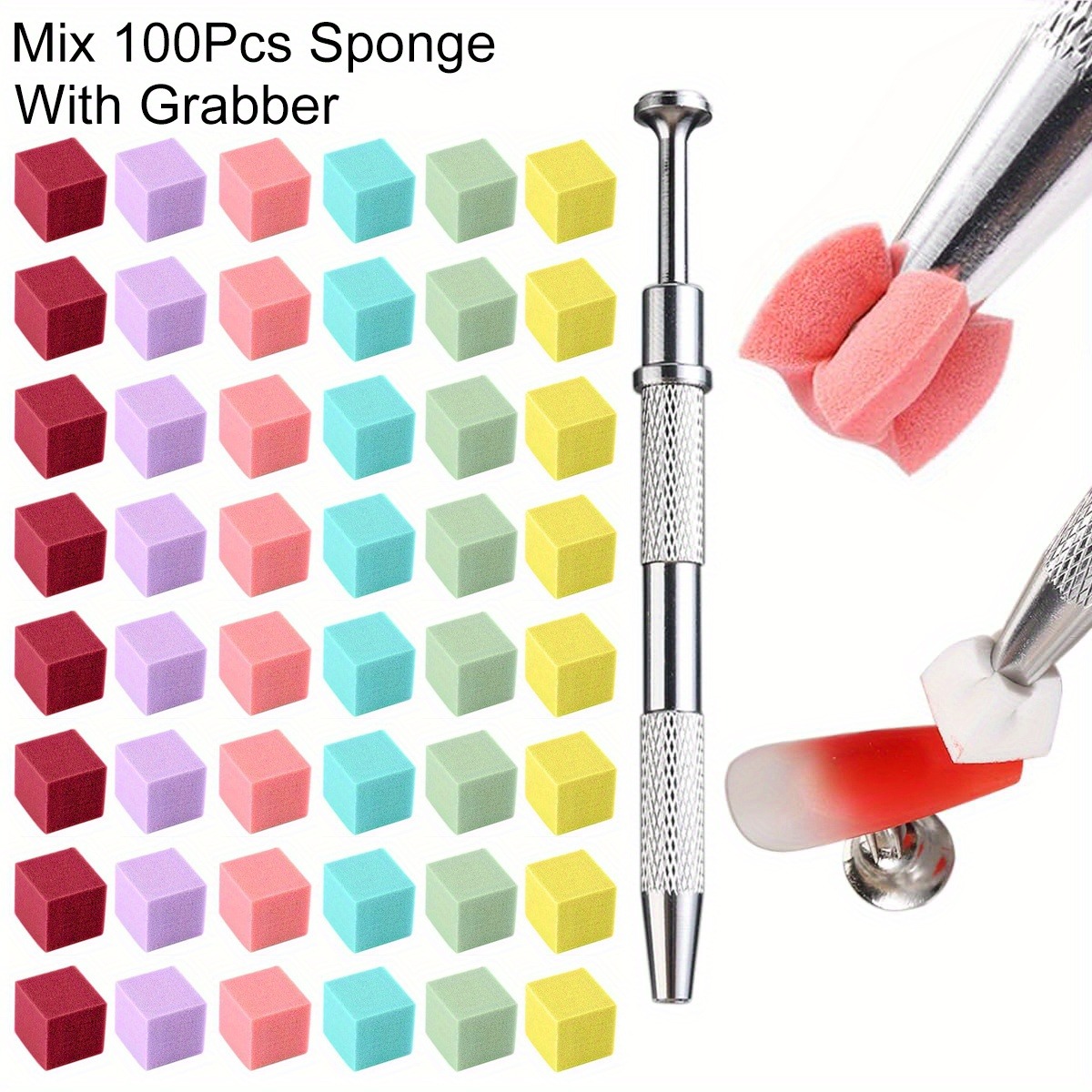 Nail Art Kaki - 1/50/100Pcs Square Nail Art Sponge Set
