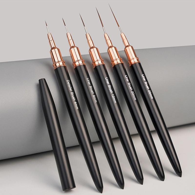 Nail Art Kaki - #5Pcs/Set Professional Nail Art Liner Brush
