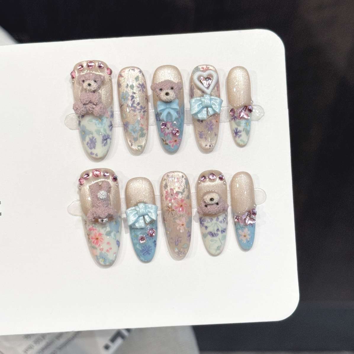 Nail Art Oval - 10Pcs Pure Hand-Pressed Oval Nail Art,