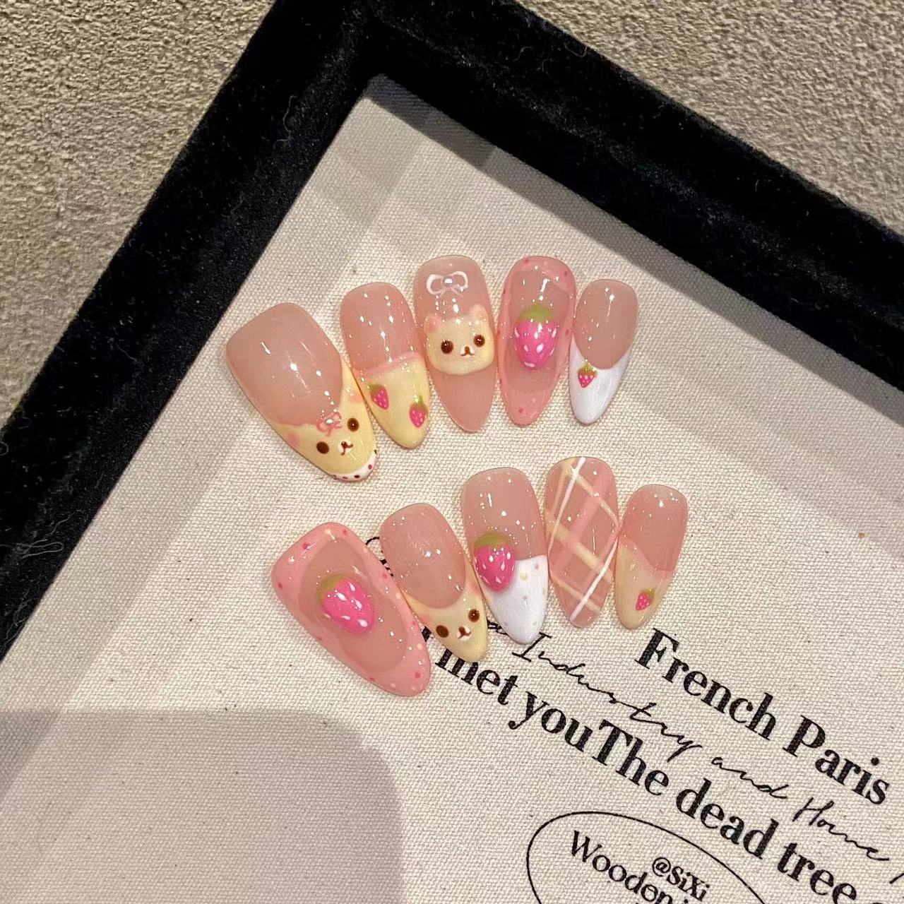 Nail Art Oval - 10pcs Pure Hand Pressed Medium Oval