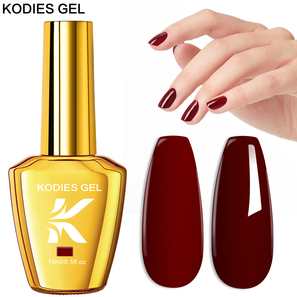Nail Art Burgundy - KODIES GEL Burgundy Red Gel Nail