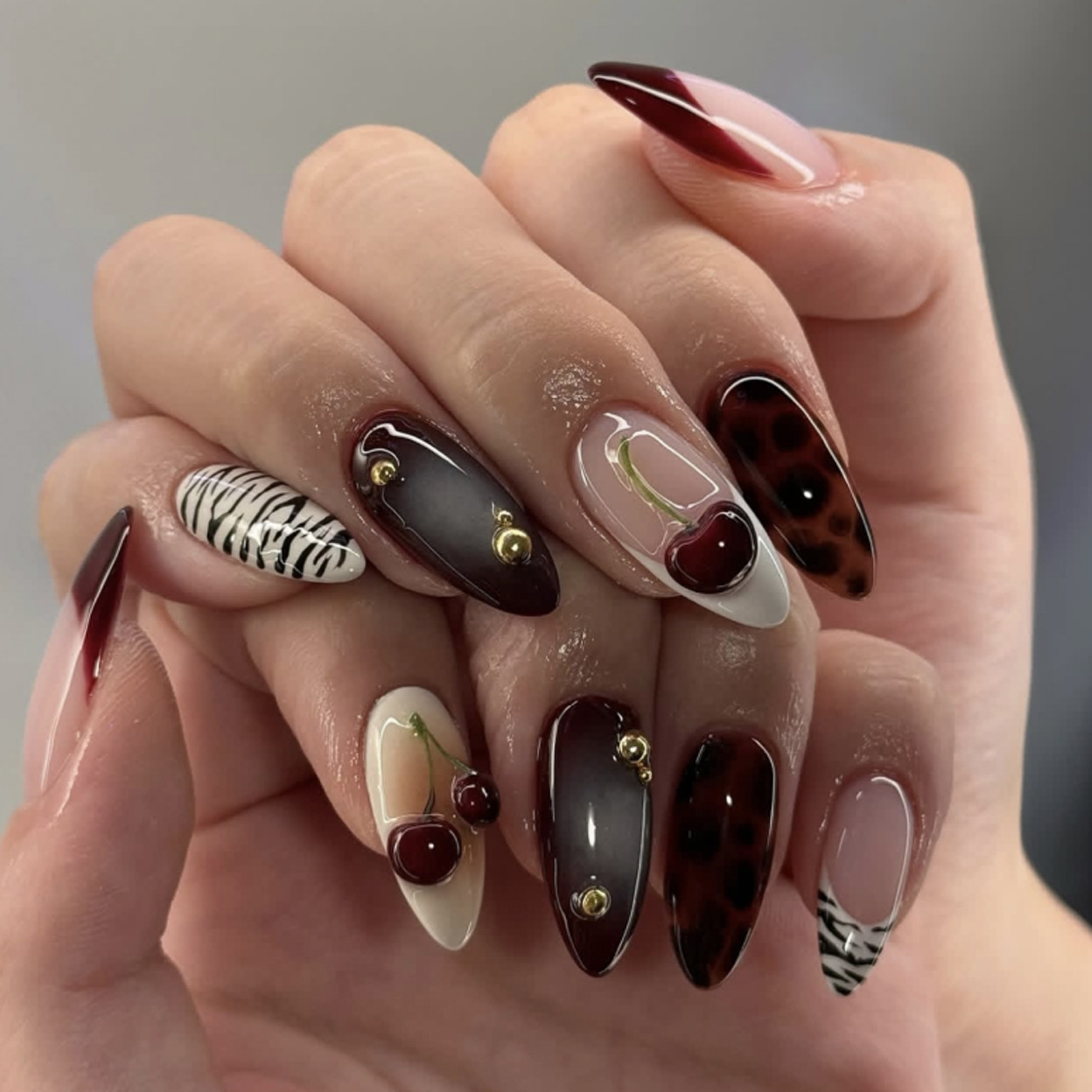 24PCS Burgundy Nude Brown Pres - Nail Art Burgundy recension och pris