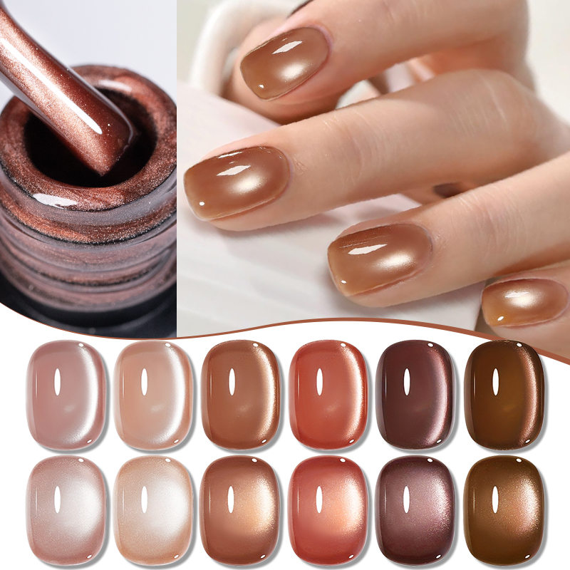 PUENTE 6pcs/set Brown Burgundy - Nail Art Burgundy recension och pris