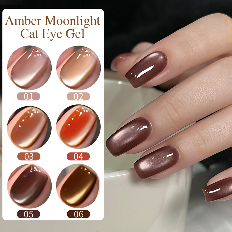 PUENTE 6pcs/set Brown Burgundy - Nail Art Burgundy recension och pris
