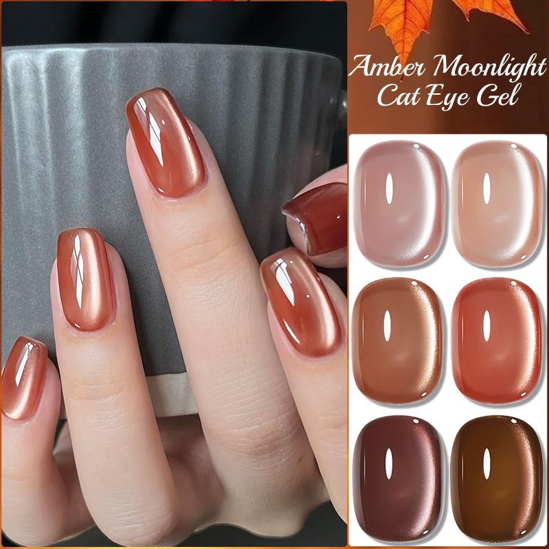 PUENTE 6pcs/set Brown Burgundy - Nail Art Burgundy recension och pris