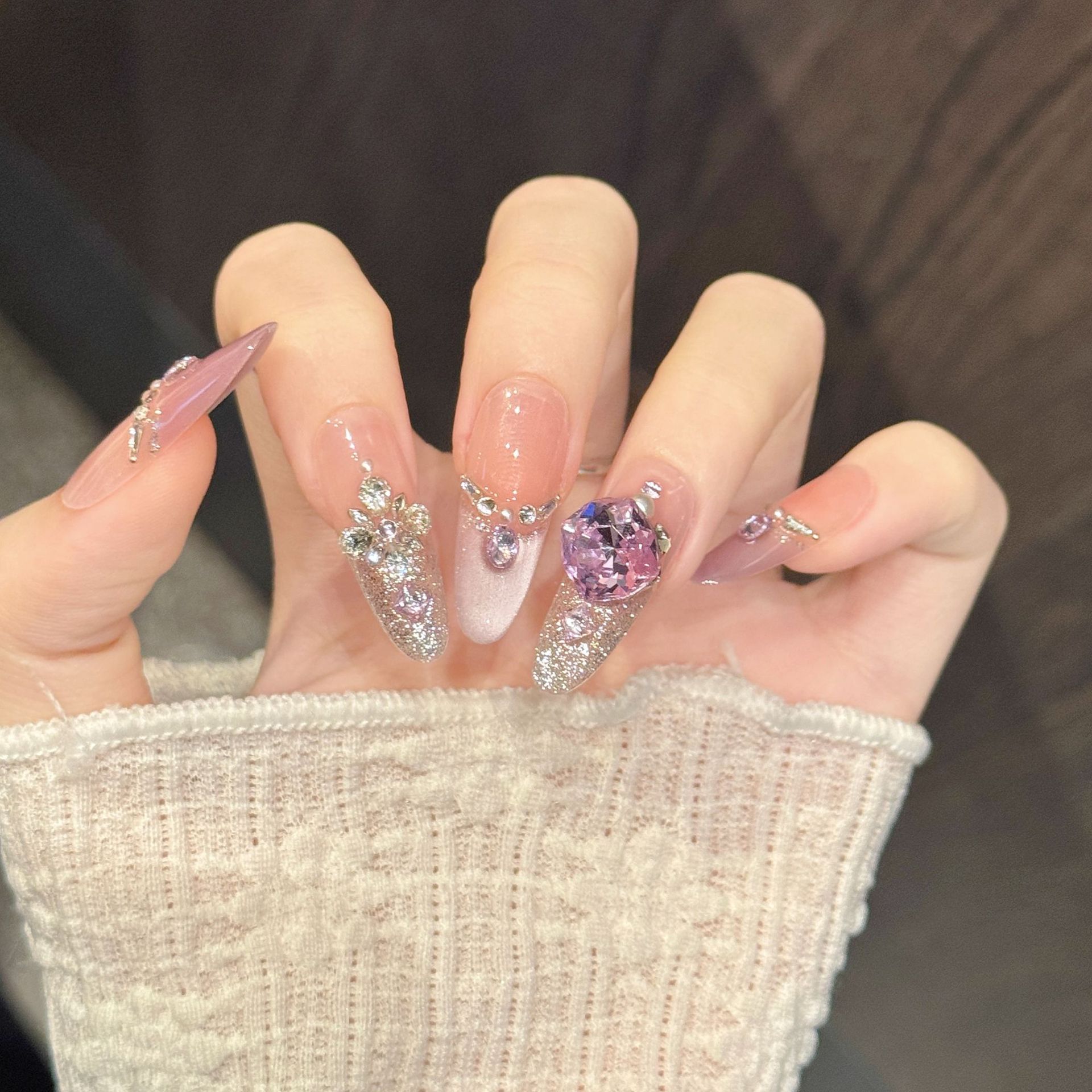 10pcs Pure Hand Pressed Coffin - Nail Art Oval recension och pris