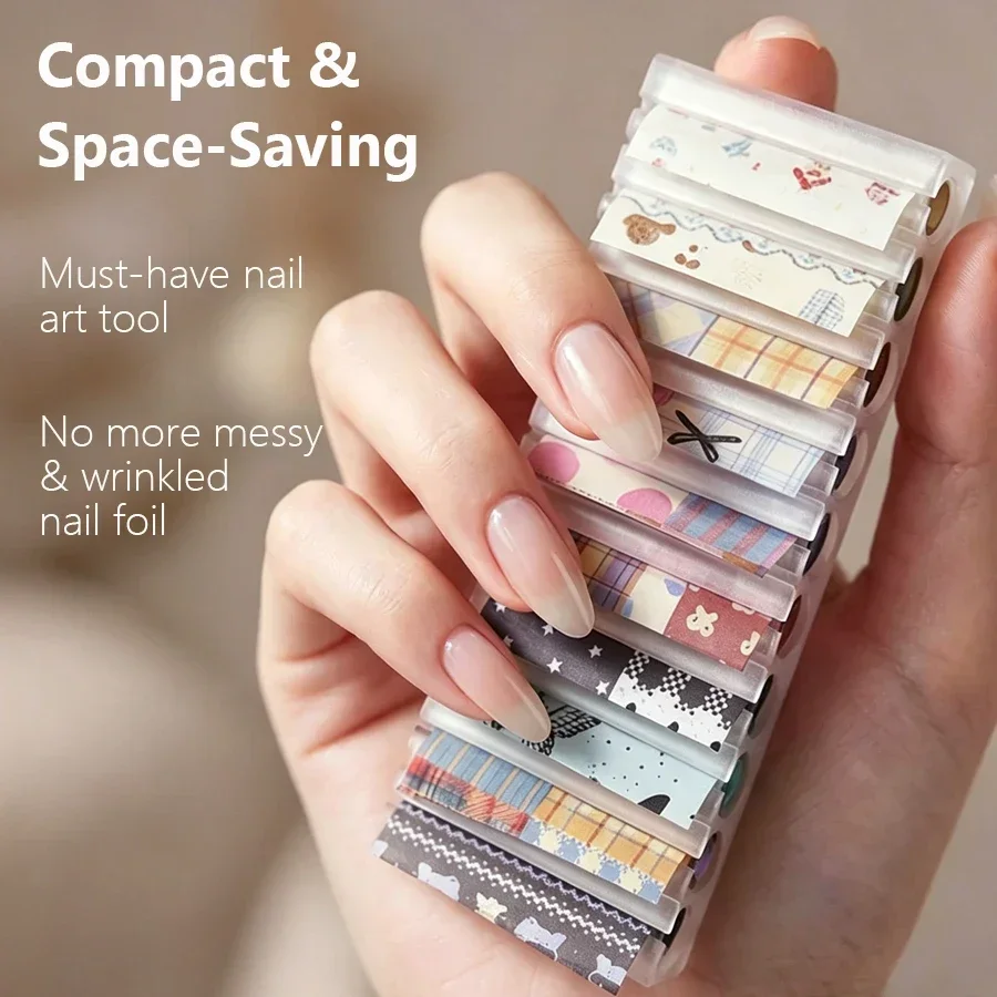 Portable 10-Grid Nail Starry F - Nail Foil Transfer recension och pris