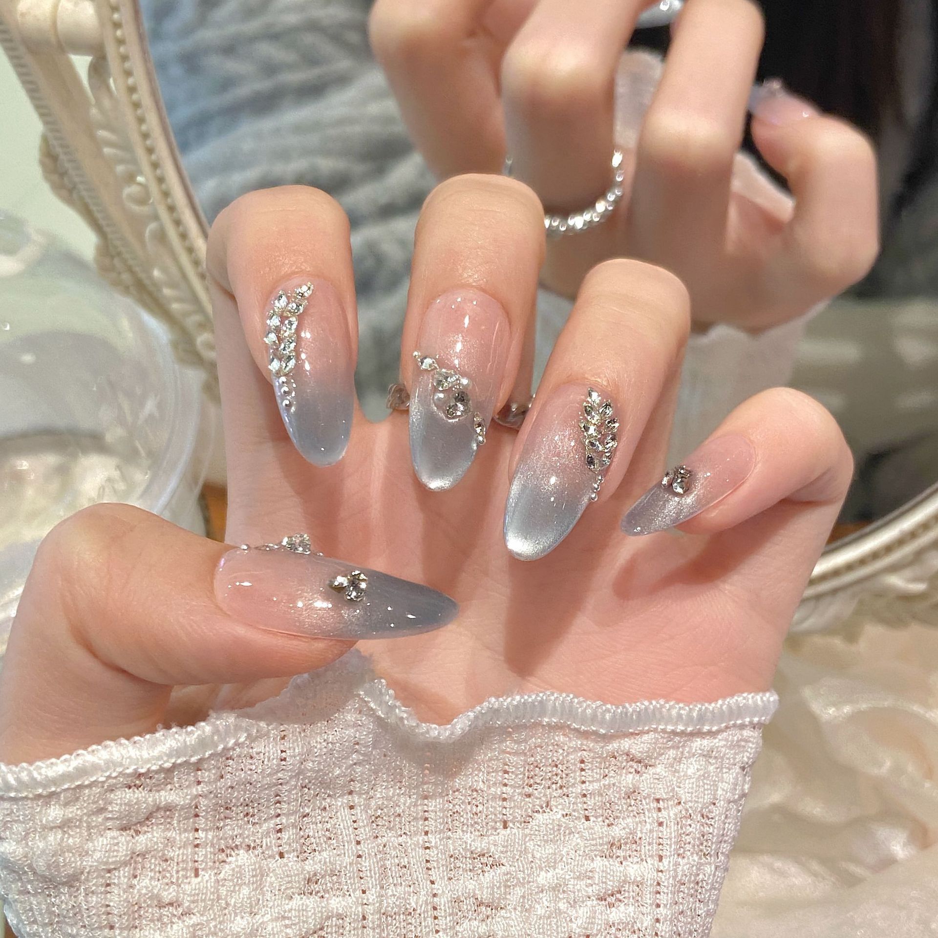 10pcs Pure Hand Pressed Medium - Nail Art Oval recension och pris