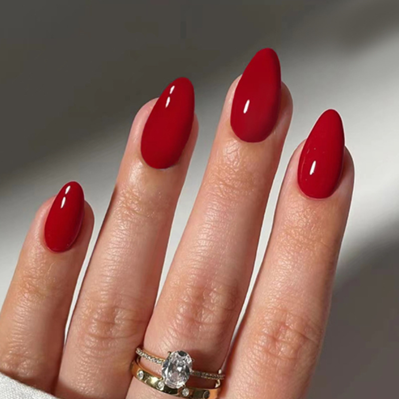 24pcs Solid Color False Nails  - Nail Art Red recension och pris