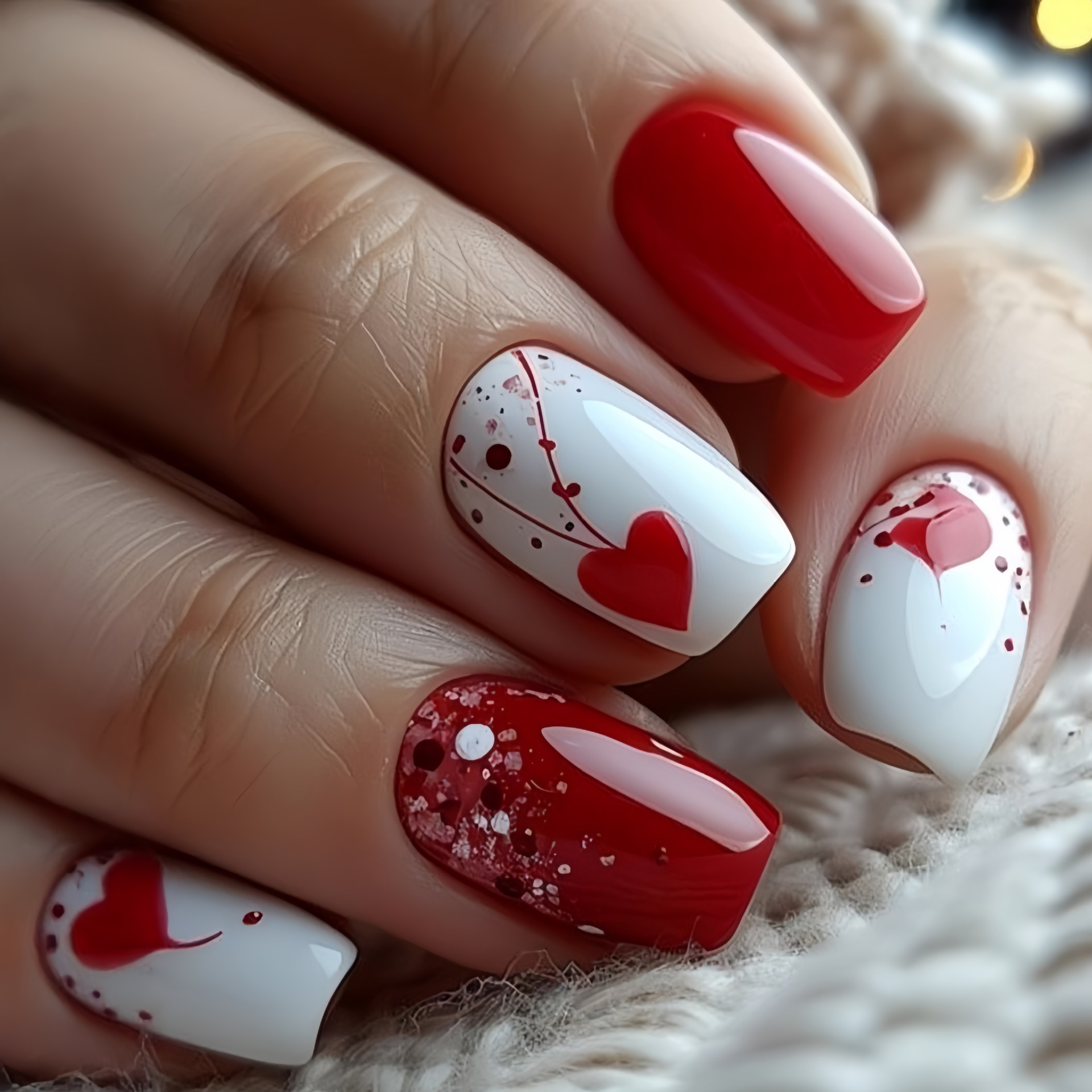 Short Medium fake nails for wo - Nail Art Red recension och pris