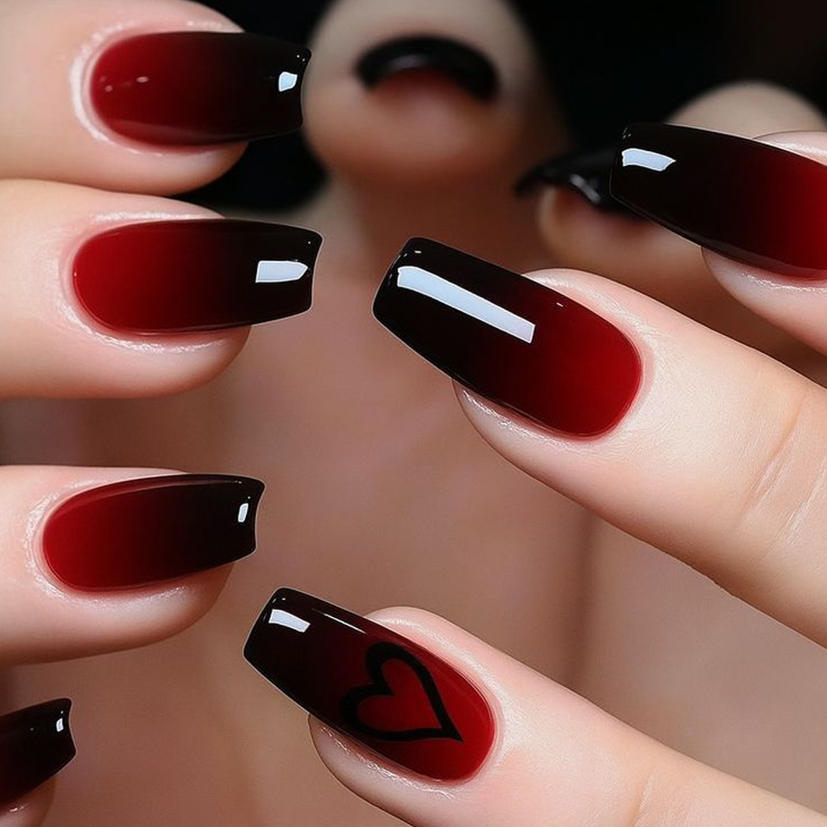 Short Medium fake nails for wo - Nail Art Red recension och pris