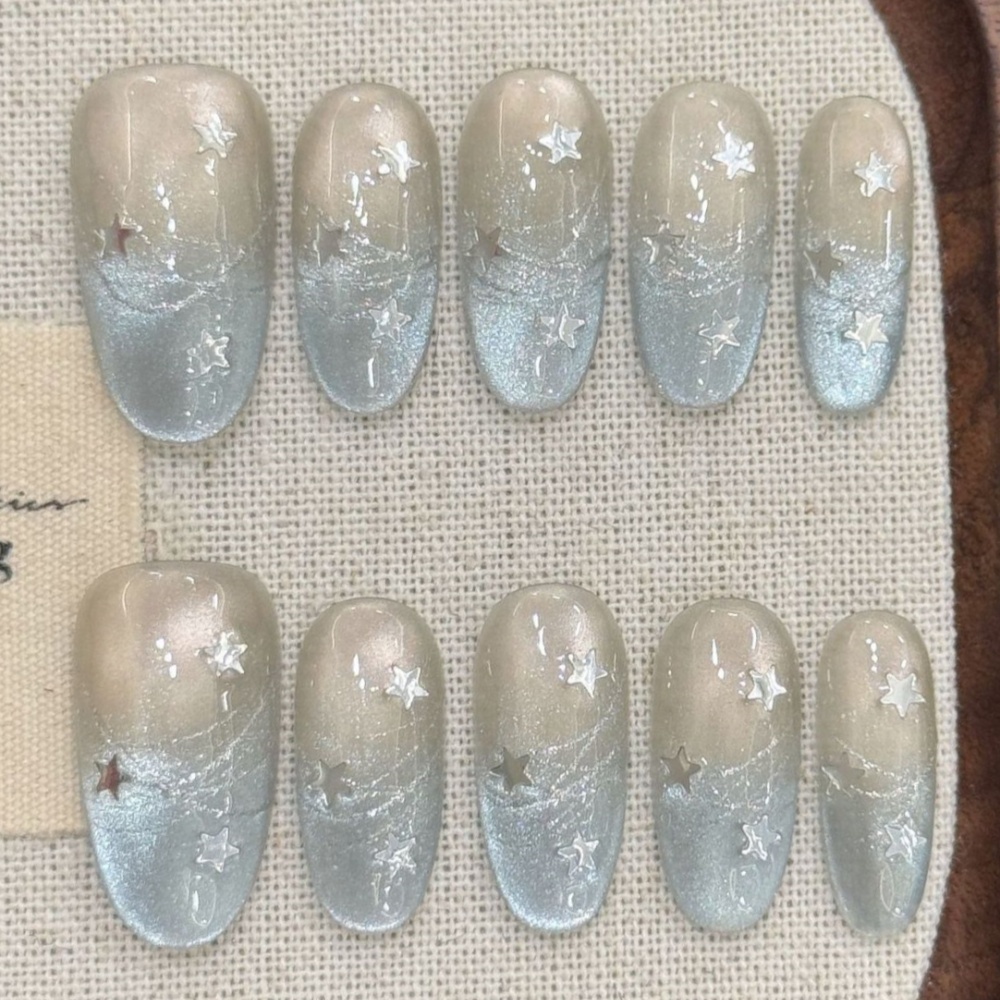 10pcs Cat's Eye Handmade Fake  - Nail Art Oval recension och pris