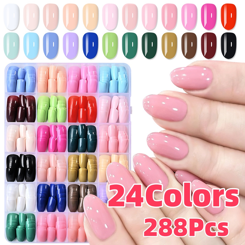 24Colors(288pcs) Colorful Shor - Nail Art Oval recension och pris
