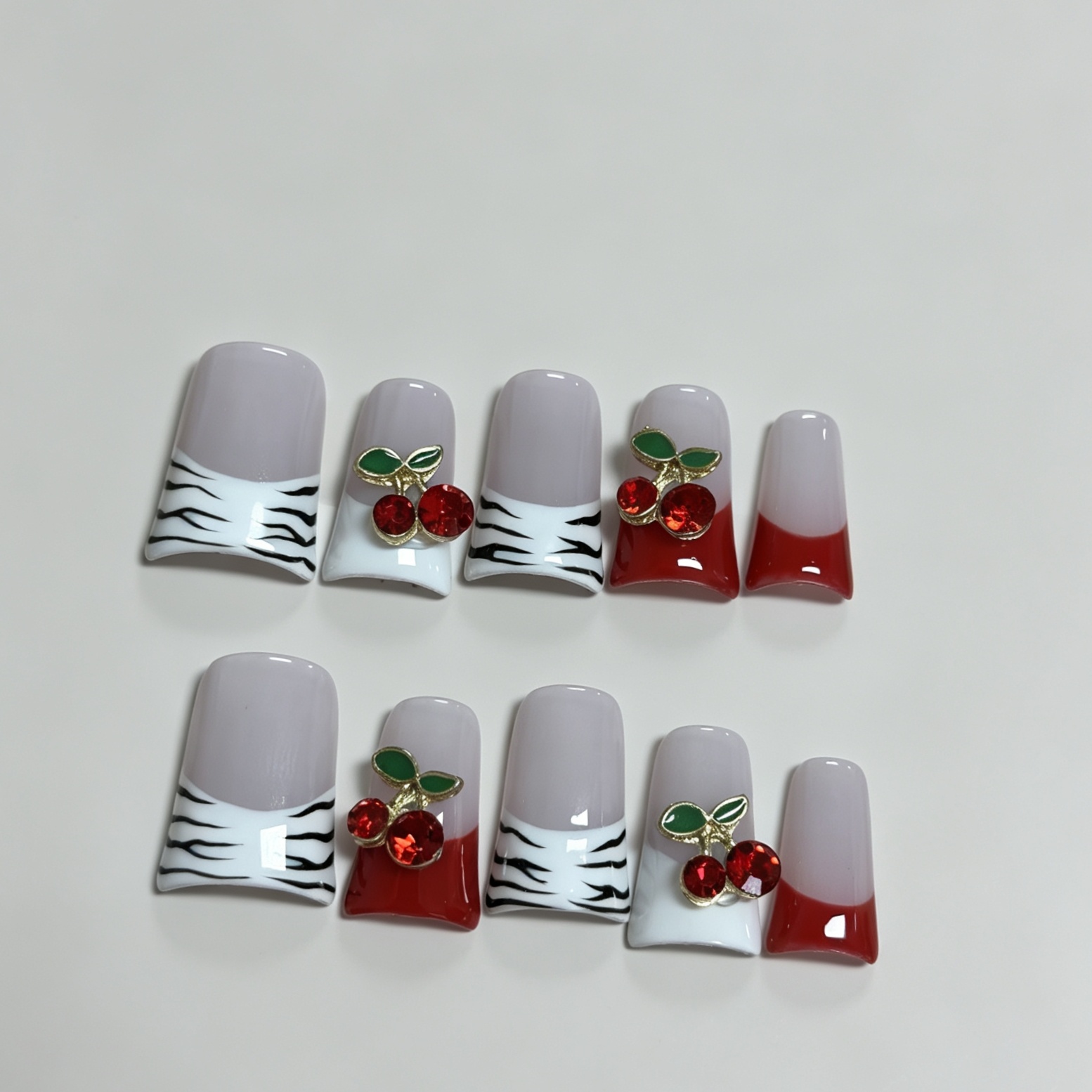 Medium Square 10Pcs French Pre - Nail Art Red recension och pris