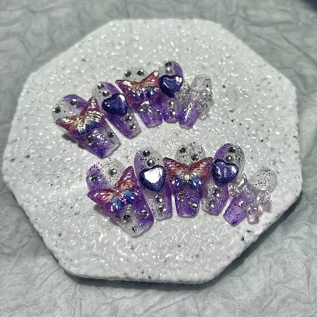 10 Pieces Purple Fantasy Butte - Nail Art Red recension och pris